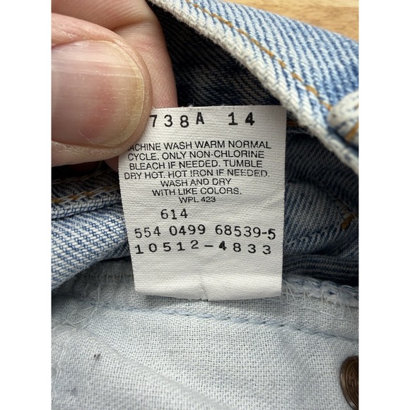 VTG Levi's 512 Junior Denim Blue Jeans Slim Fit Straight Leg USA 7 JR M 27x30.50 - Picture 8 of 12